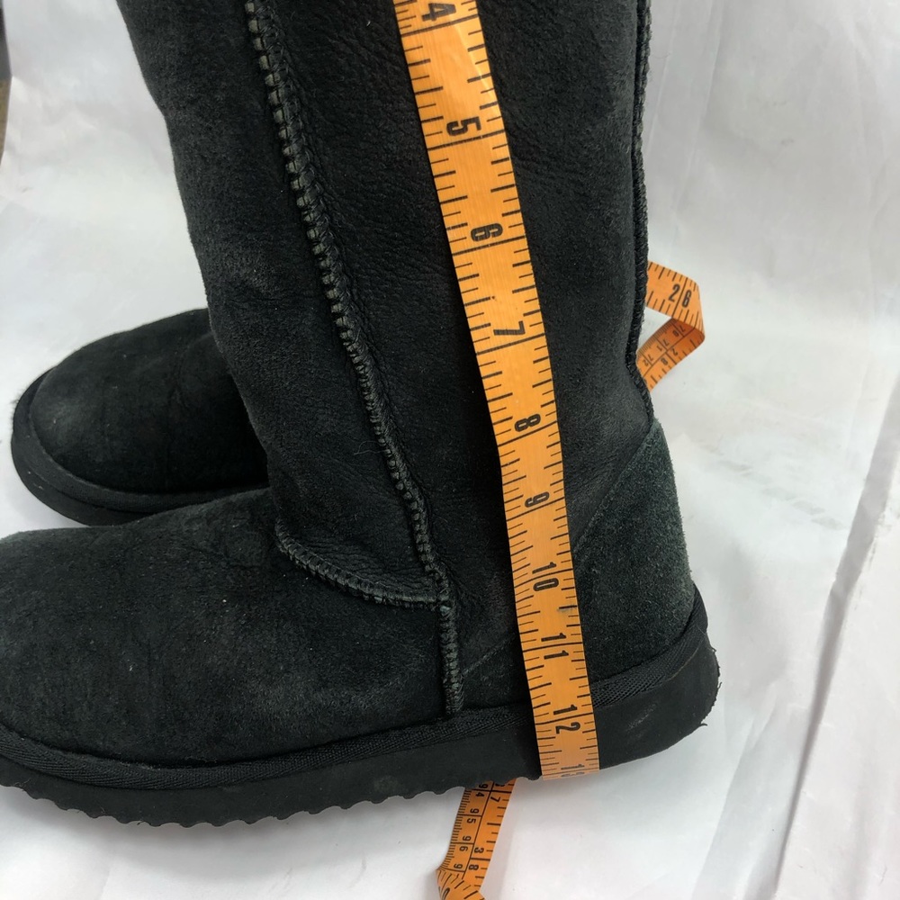 Sheep skin boots unbranded black tall size 9 - Picture 3 of 6